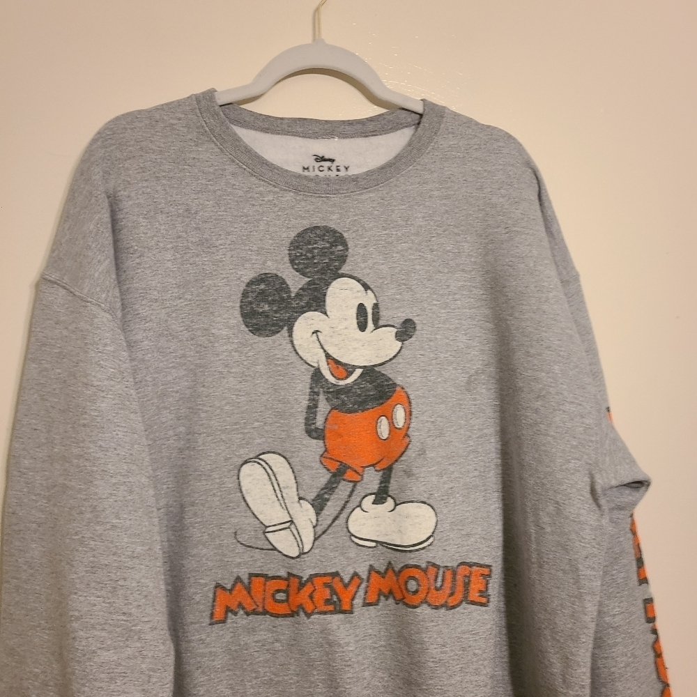 Disney | Women's Gray Mickey Mouse Crewneck Novelty Sweatshirt (Size XL) - Picture 3 of 12
